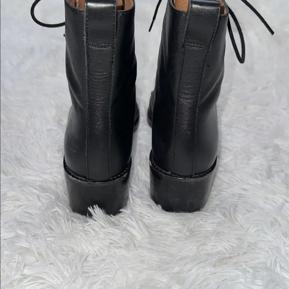 Madewell Patti Lace Up Boots in Black Leather Size 8.5 - Picture 8 of 10